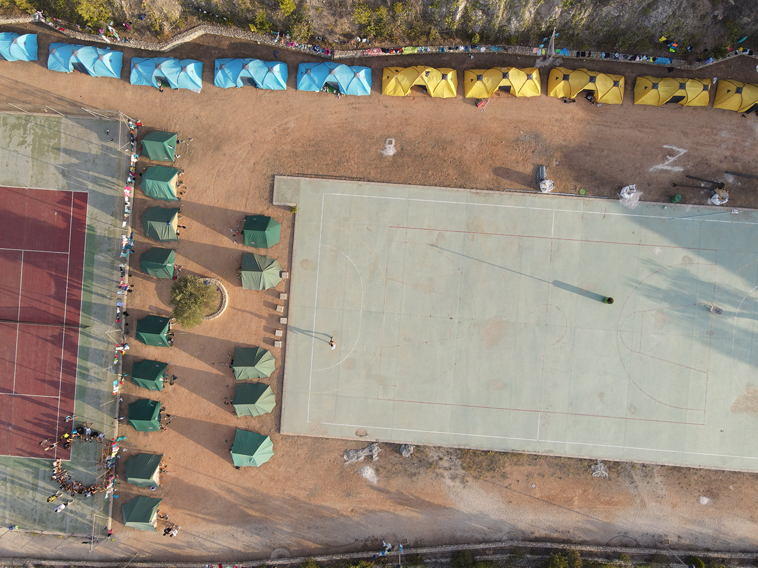 vista cenital escalona camp campamento navarres